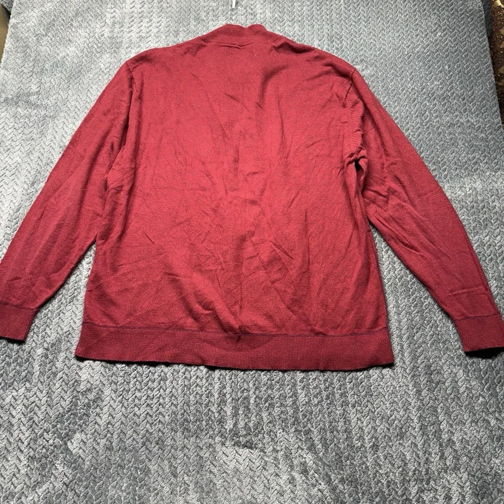 Territory Ahead Men’s Quarter Zip Sweater‎ XXL Cotton Cashmere Red Pullover Knit